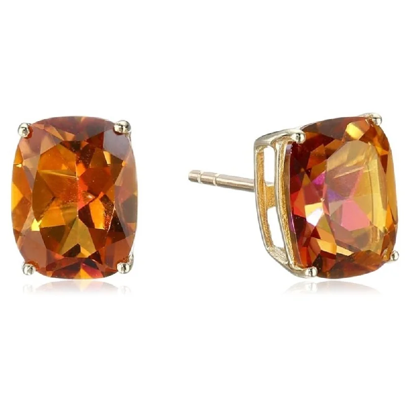 women’s trendy stacked rings for stylish looks -10k Yellow Gold 4.75cttw Cushion-cut Fire Opal Topaz Stud Earrings