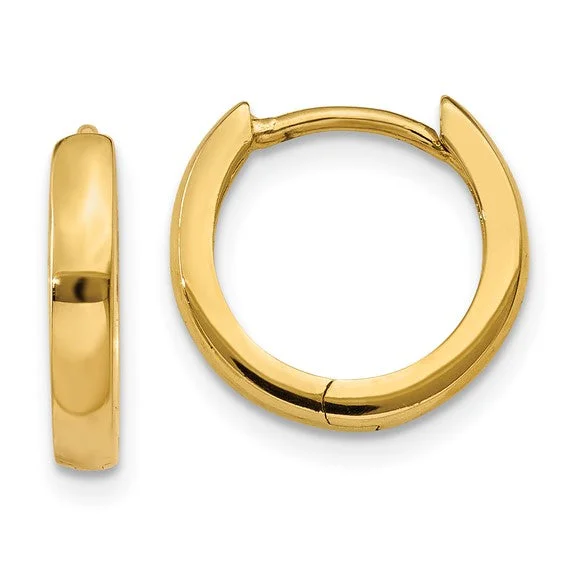 chic statement necklaces for evening wear -14k Gold 2.25mm Round Hinged Hoop Earrings