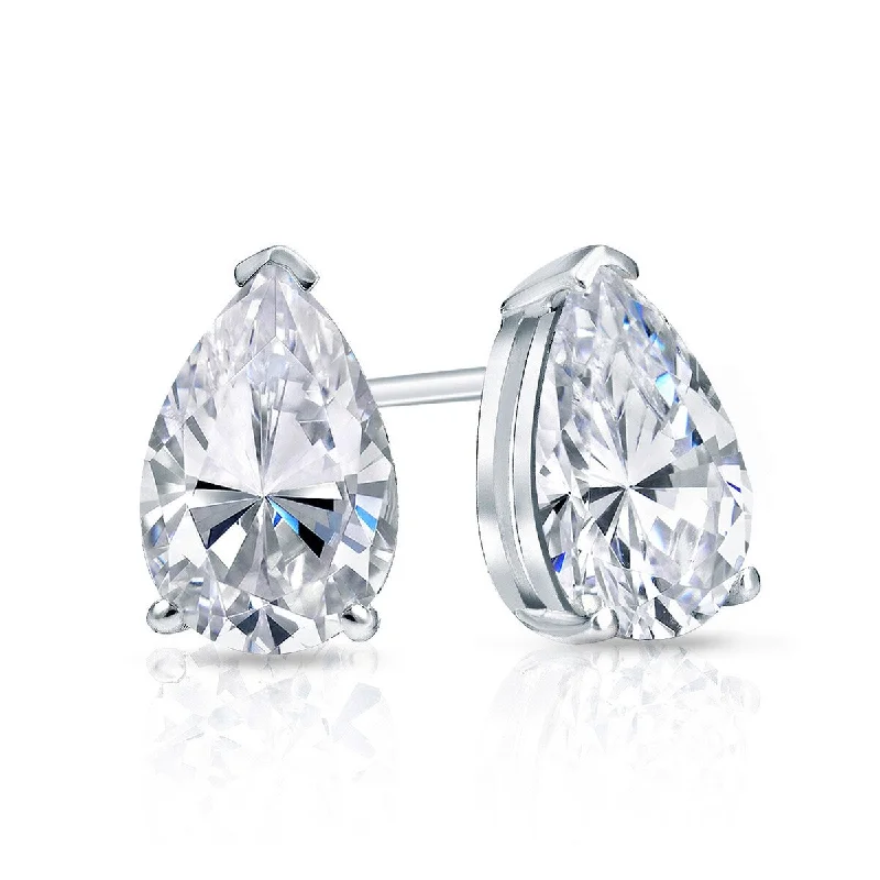 women’s delicate diamond earrings for weddings -Auriya 3/4ctw Pear-cut Diamond Stud Earrings 14k Gold (G-H, SI1-SI2)