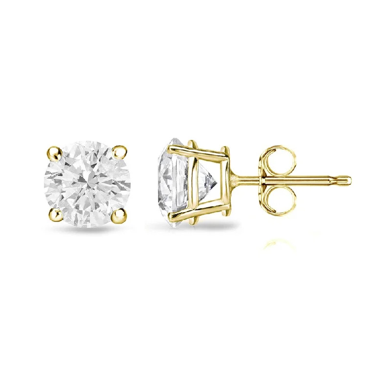 women’s engagement rings with vintage styles -Auriya 3/4ctw Round Clarity-enhanced Diamond Stud Earrings 18k Gold (H-I, I1-I2)