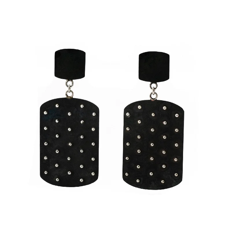 statement gold rings for women’s evening events -Large Dot Array Dangles Earrings