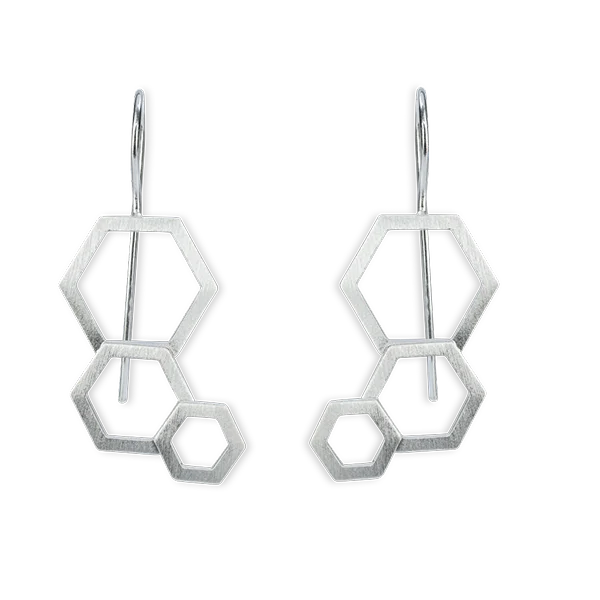 women’s vintage-inspired rings for unique looks -Bee Mine Open Hexagon Drop Earrings