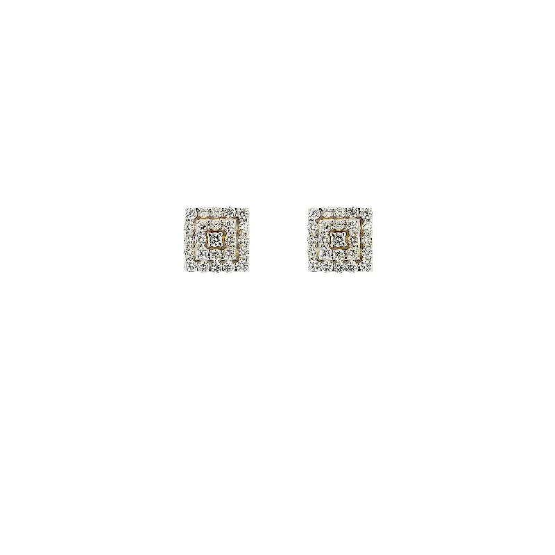 women’s pearl earrings for formal occasions -Square Diamond Earrings