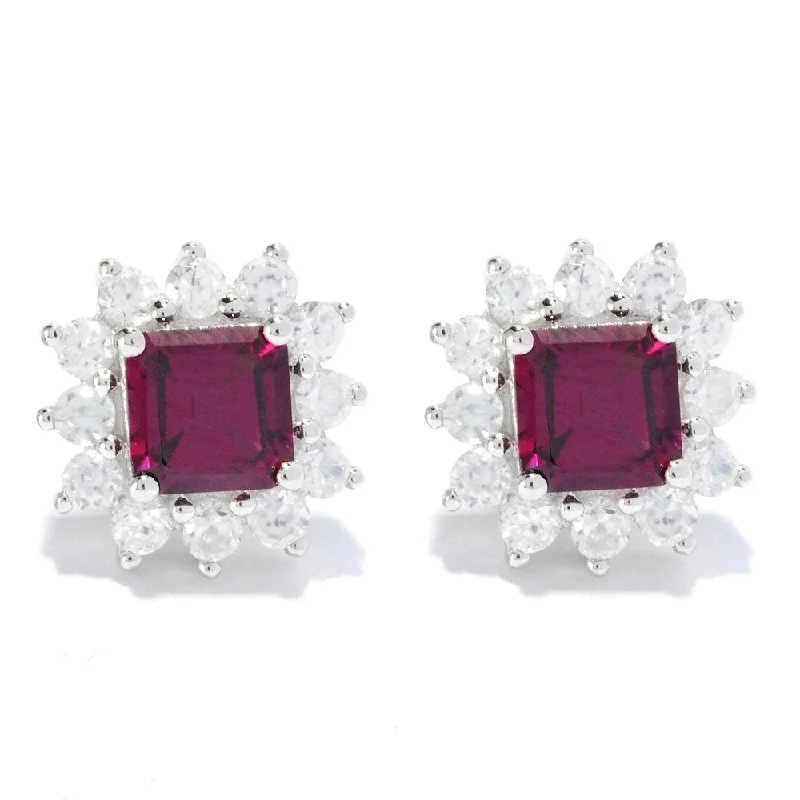 women’s rose gold jewelry for modern styles -Sterling Silver 4 5/8ct Rhodolite Stud Earrings