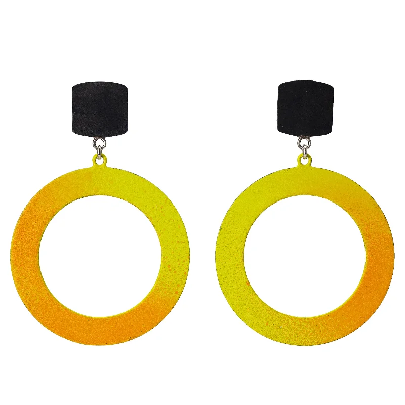 women’s luxury necklaces for statement pieces -Yellow Circle Drop Earrings