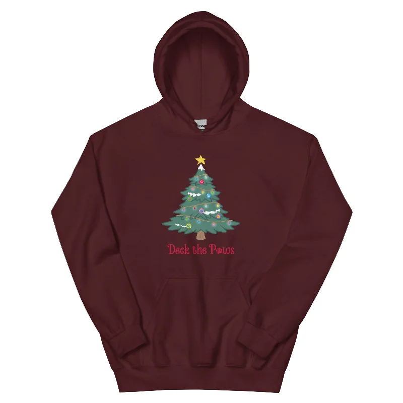 women’s flattering dresses for evening parties -Deck The Paws Christmas Tree Hoodie