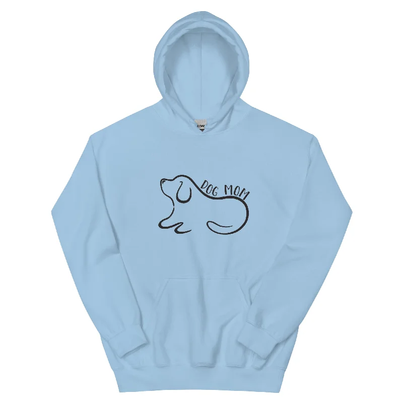 women’s fashionable loungewear for weekends -Dog Mom Outlined Hoodie