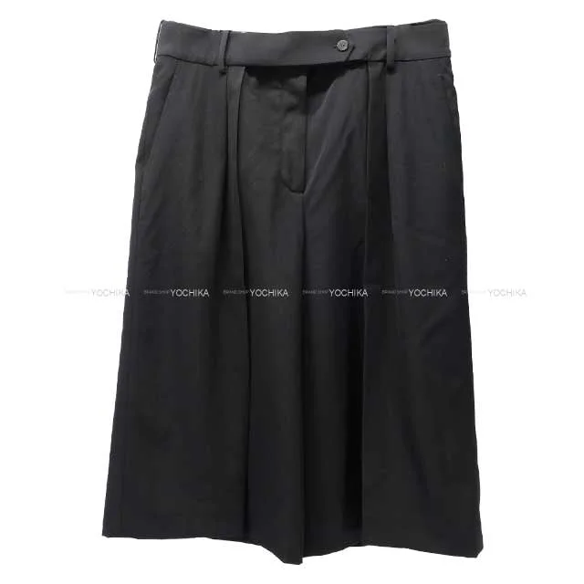 women’s comfortable pants for everyday use -2018SS HERMES Pants Ladies Pleats Pants Asia Fit Noir (Black) wool kavan 40