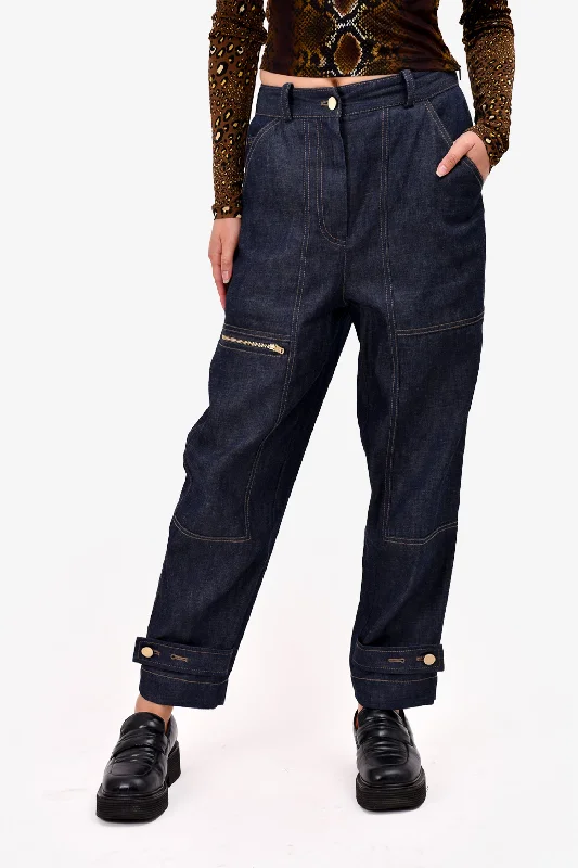 stylish women’s dresses for spring parties -3.1 Phillip Lim Dark Denim Cargo Pants Size 0