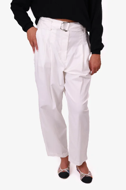 women’s fashionable jackets for fall outfits -3.1 Phillip Lim White Belted Wide Leg Pants Size 12