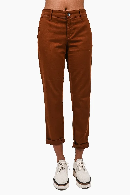 chic women’s skirts for day-to-night wear -AG Brown Cotton Blend 'Caden' Tailored Trousers Size 25