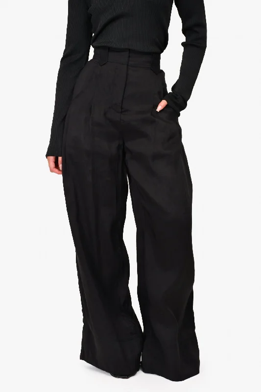 stylish tunics for women’s casual looks -Aje Black High Waisted Wide Leg Pants Size 4