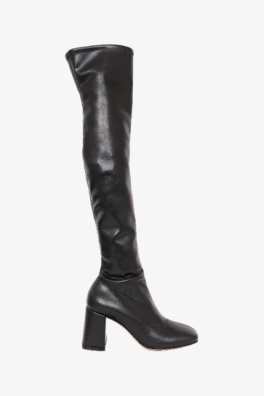 women’s classic shoes for professional settings -Gianvito Rossi Black Leather Lyon Knee High Boots size 35