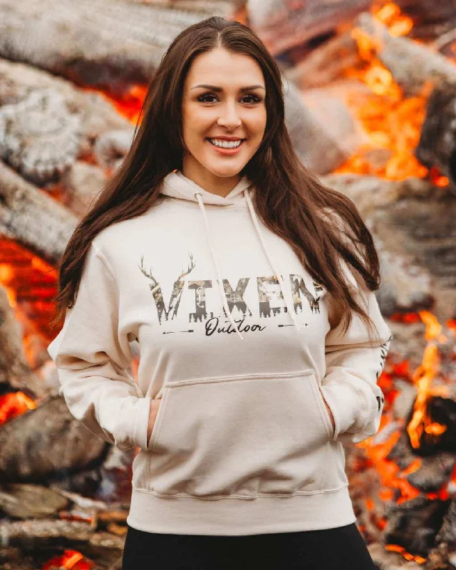 casual jackets for women’s street style -Vixen Huntress Pullover Hoodie - Natural