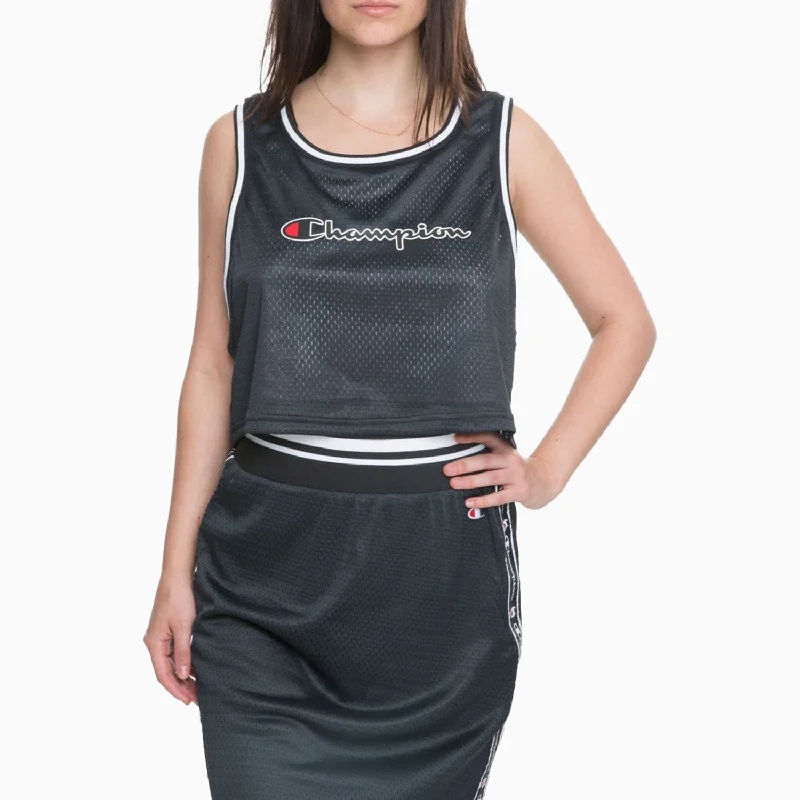 women’s fashionable tunics for casual wear -Women's Reversible Mesh Cropped Tank Top