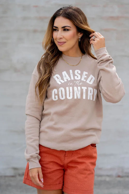 elegant dresses for women’s special celebrations -Raised In The Country Cursive Graphic Crewneck