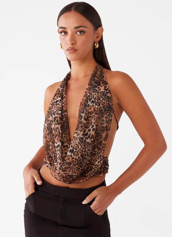 women’s stylish jackets for every occasion -Sawyer Mesh Top - Leopard