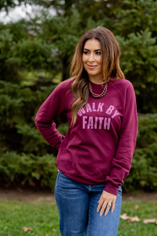 elegant women’s dresses for formal events -Walk By Faith Graphic Crewneck