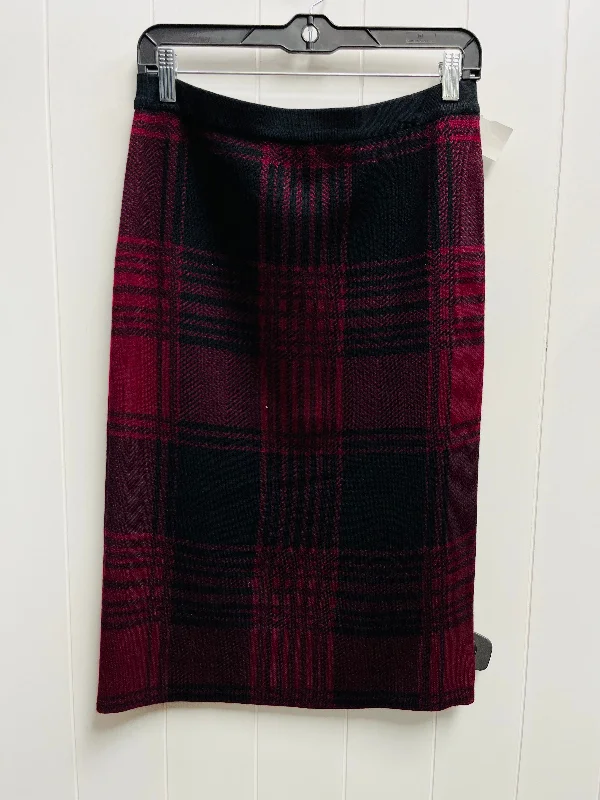 elegant women’s skirts for evening occasions -Skirt Midi By Spense In Black & Red, Size: L