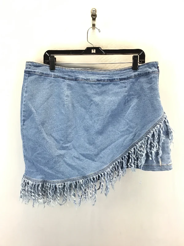 women’s trendy tops for casual days -Skirt Mini & Short By Fashion Nova In Blue Denim, Size: 1x