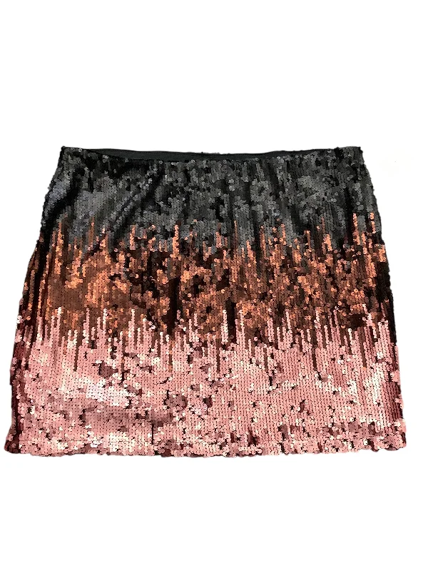 women’s flattering dresses for evening parties -Skirt Mini & Short By H&m In Black & Pink, Size: Xl