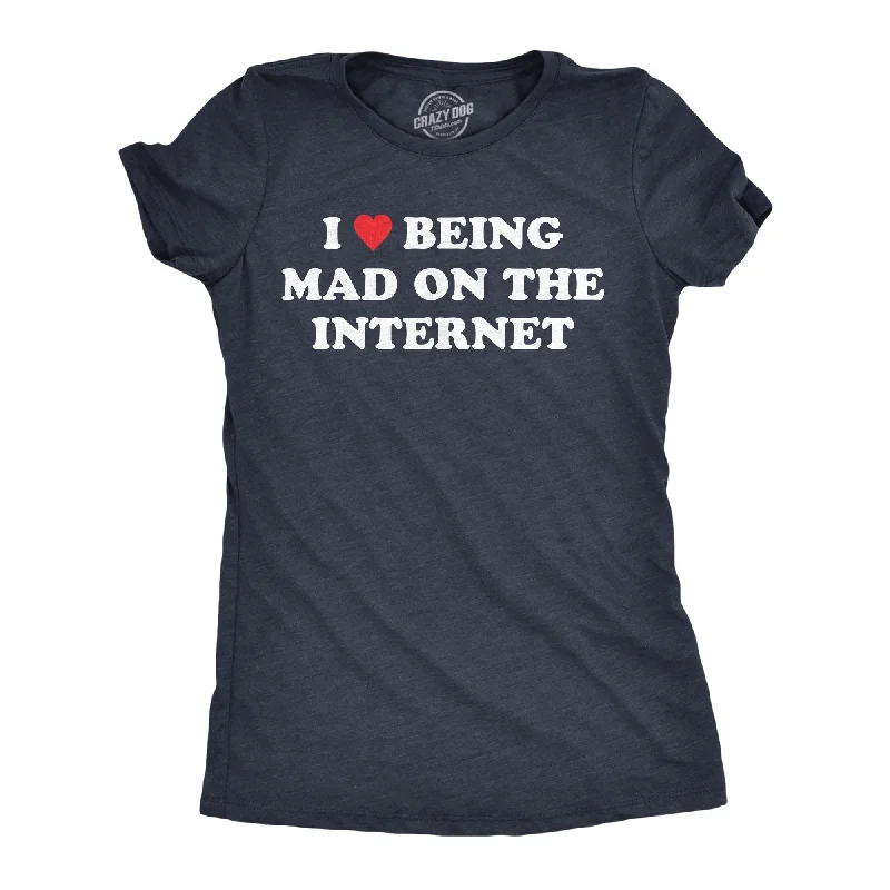 stylish women’s skirts for work and play -Womens I Heart Being Mad On The Internet T Shirt Funny Angry Upset Online Social Media Joke Tee For Ladies