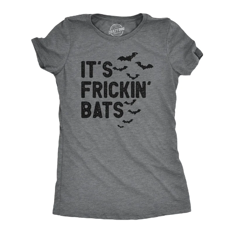 chic women’s blouses for spring fashion -Womens Its Frickin Bats T Shirt Funny Halloween Spooky Season Bat Lovers Tee For Ladies