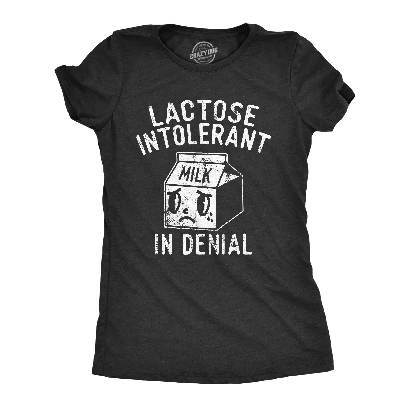 women’s tailored coats for winter fashion -Womens Lactose Intolerant In Denial T Shirt Funny Milk Product Lovers Joke Tee For Ladies