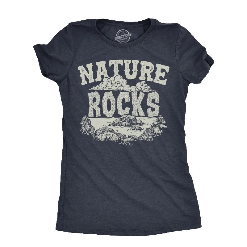 stylish tunics for women’s casual looks -Womens Nature Rocks T Shirt Funny Outdoor Geology Lovers Joke Tee For Ladies