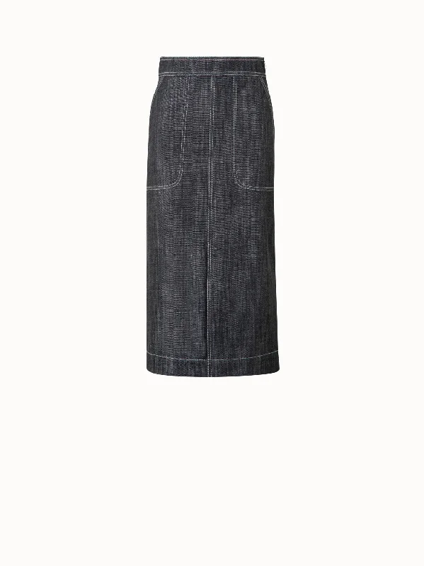 women’s bags with trendy textures and fabrics -A-Line Skirt in Cotton Denim