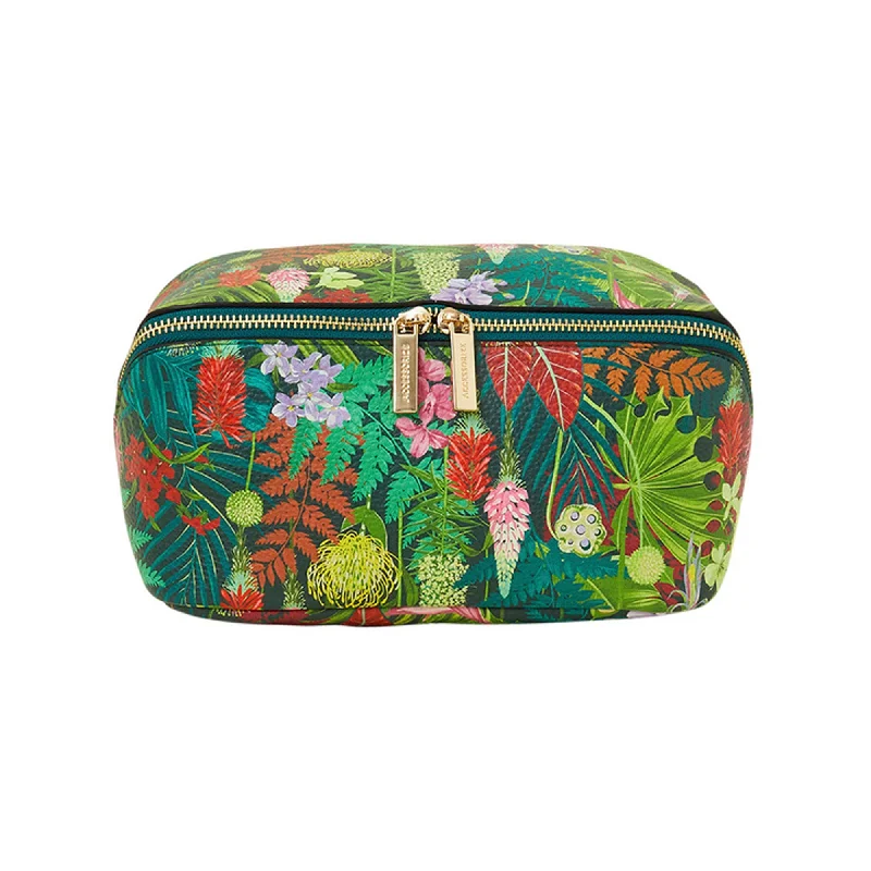 women’s minimalist handbags for work style -Accessorize London Women's Green Jungle Print Washbag