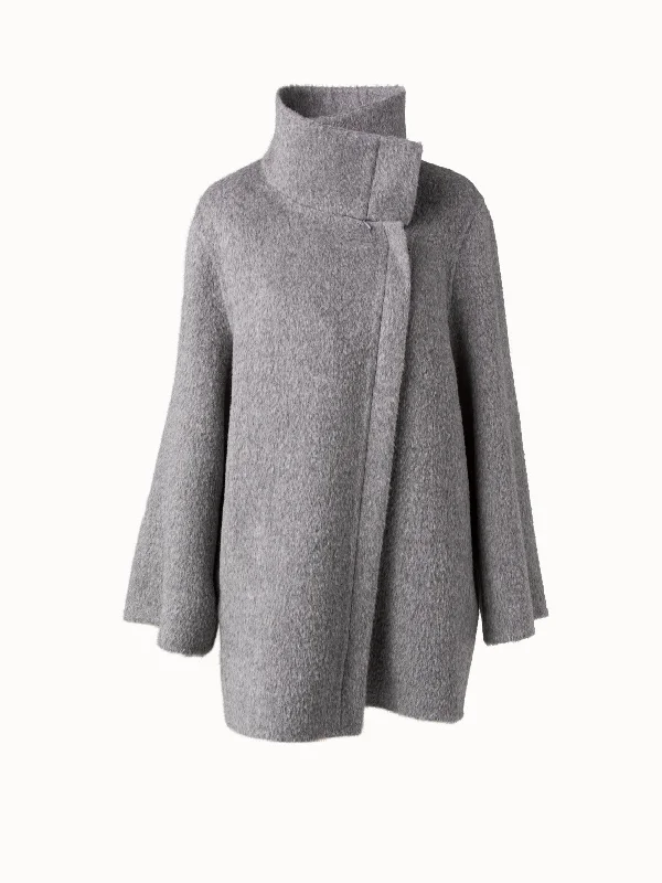 trendy dresses for women’s business events -Alpaca Wool Double-Face Double-Layer Parka