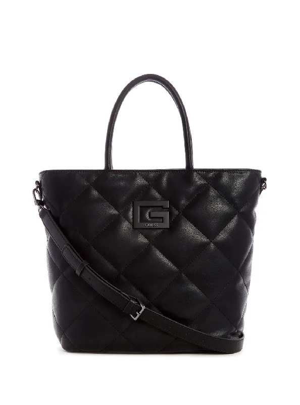 women’s bags with practical, stylish details -Black Quilted Brightside Tote Bag