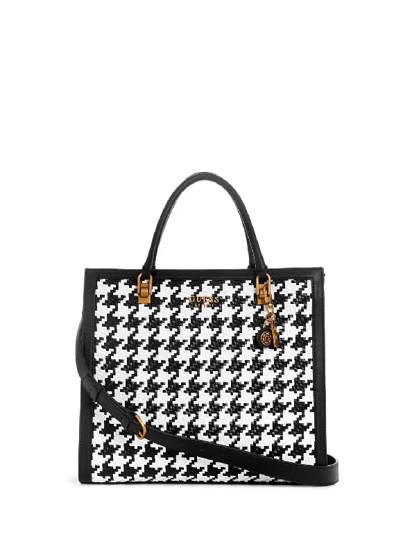 chic bags for women’s evening wear -Black White Abey Elite Tote Bag