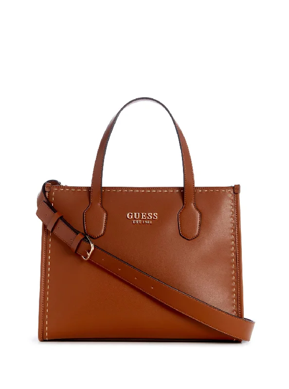 affordable handbags for women’s everyday style -Cognac Brown Silvana Dual Tote Bag