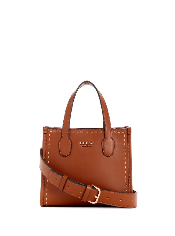 versatile women’s bags with detachable straps -Cognac Brown Silvana Mini Tote Bag