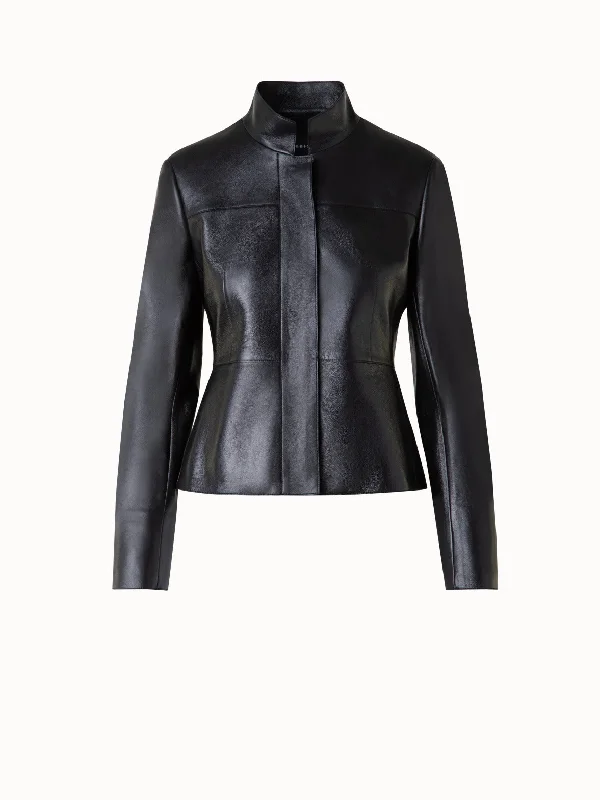 women’s designer bags for formal outfits -Cropped Jacket in Lacquered Leather