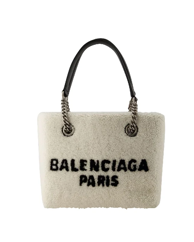 women’s handbags with sleek silhouettes -Duty Free S Shopper Bag - Balenciaga - Fake Fur - Beige