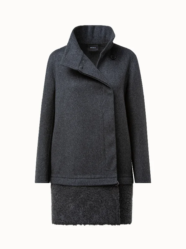 versatile sweaters for women’s casual style -Fabiella Cashmere And Detachable Shearling Coat