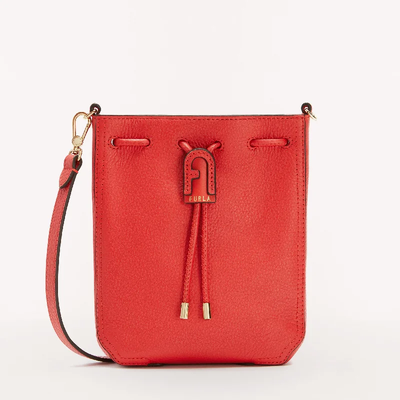 women’s bags with leather and fabric mix -Furla Atena Mini Bag M