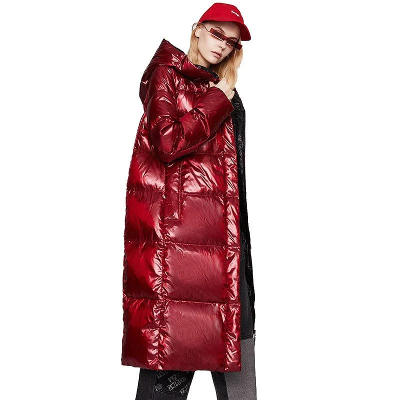 elegant handbags for women’s evening events -Luxy Moon Long Winter Reflective Puffer Coats For Women