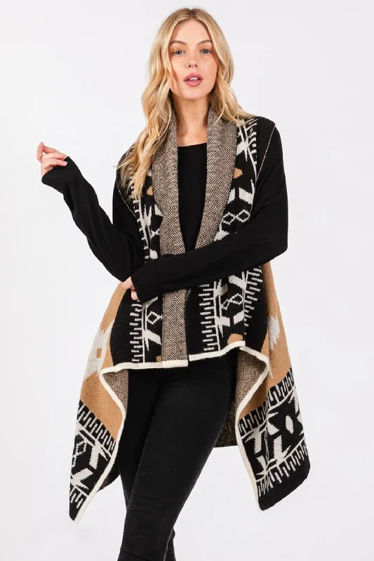 affordable handbags for women’s everyday style -MS0402 Aztec Pattern Vest