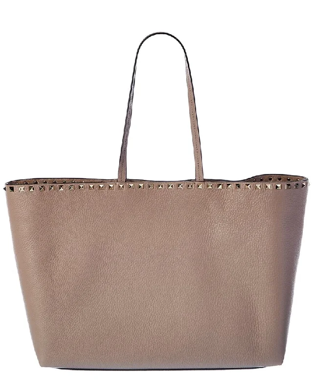 fashion-forward bags for women’s daily outfits -Valentino Rockstud Large Grainy Leather Shopper Tote