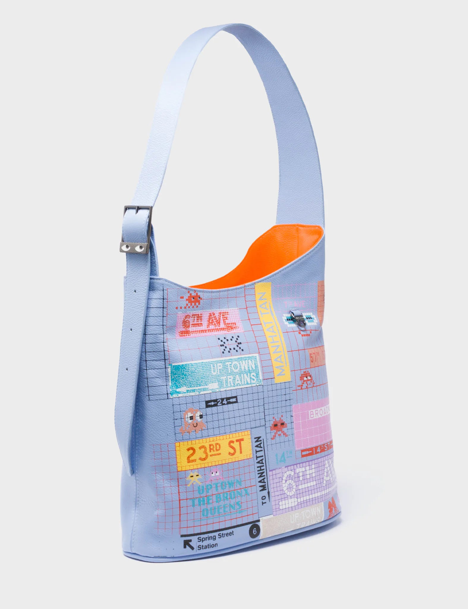 women’s backpacks with multiple compartments -Ilan Windsurfer Blue Bucket Bag - Subway Stories Print