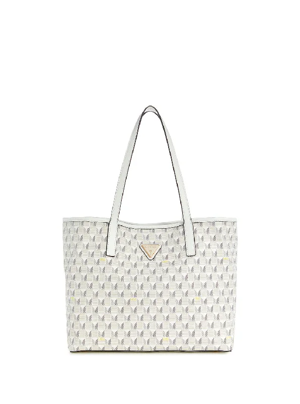 chic bags for women’s evening wear -White Logo Vikky 2 in 1 Tote Bag