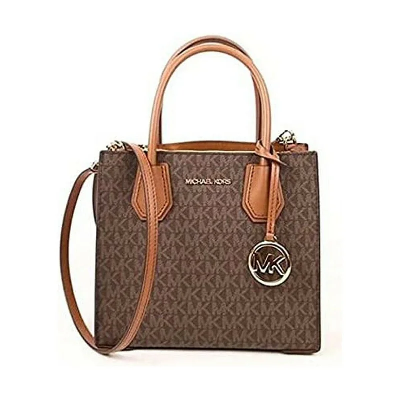 women’s handbags with adjustable handles -Michael Kors 35S1GM9M2B-BROWN Brown Leather Satchel Shoulder Bag