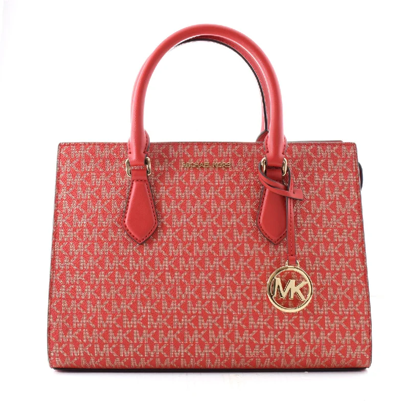 affordable luxury handbags for women -Michael Kors SHEILA Logo Satchel Bag Red