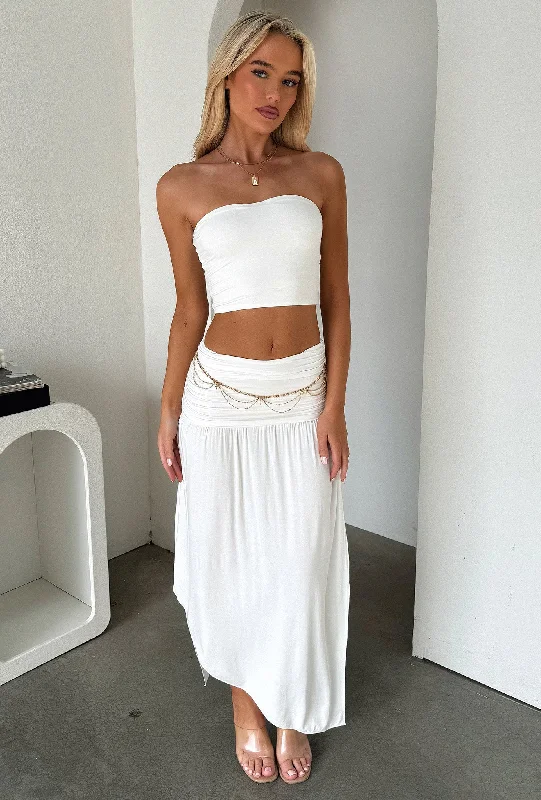 women’s relaxed pants for weekend looks -Rosalia Maxi Skirt - White